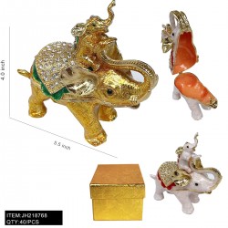 METAL JEWELRY BOX - ELEPHANT & BABY 10PC/4BX/40PC/CS