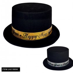 NEW YEAR HAT - PLASTIC BLACK HAT 6DZ/CS
