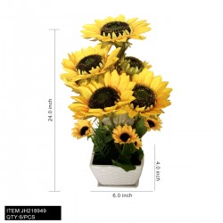 ARTIFICIAL SUNFLOWER WITH VASE  6