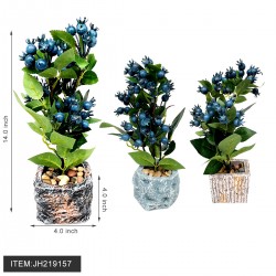 ARTIFICAL BLUEBERRY TREE WITH VASE 14