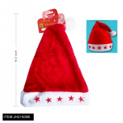 CHRISTMAS HAT - LIGHT UP STAR PLUSH HAT 12DZ/CS