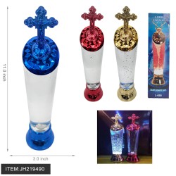 CANDLE - LED CANDLE CLITTER CROSS MIX COLOR 12PC/CS