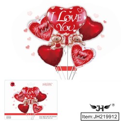 FOIL BALLOON - VALENTINE LOVE ALUMINUM 5PC SET 25DZ/CS