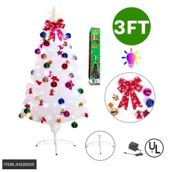 3FT WHITE CHRISTMAS TREE MULTI COLOR LIGHT  6PC/CS