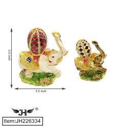 METAL JEWELRY BOX - ELEPHANT WITH EGG 10PC/4BX/40PC/CS