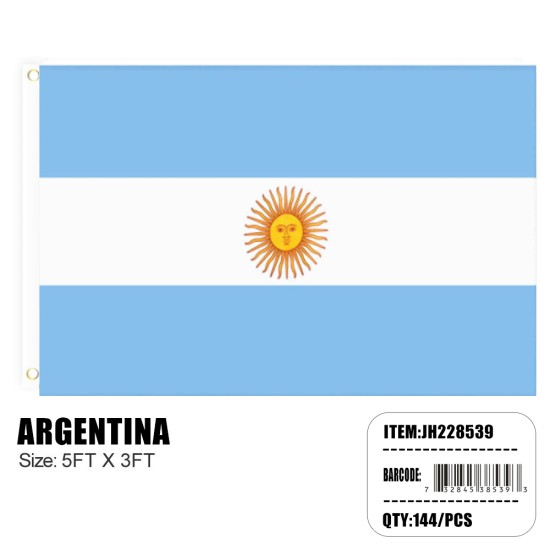 FLAG - 3FTX5FT ARGENTINA FLAG 6DZ/2BX/12DZ/CS