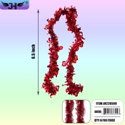 RED TINSEL - 6.5FT 2 STYLE (6PC) 10PK/CS