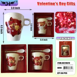 MUG GIFT SET - CUP WITH SPOON LOVE DESIGN 36PC/CS