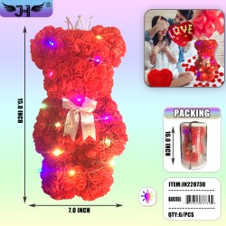 ROSE BEAR - LIGHT UP RED ARTIFICIAL FOAM FLOWER 15