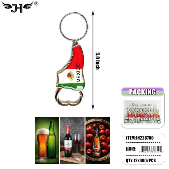 KEYCHAIN - SNEAKER BOTTLE OPENER MEXICO 25DZ/CS