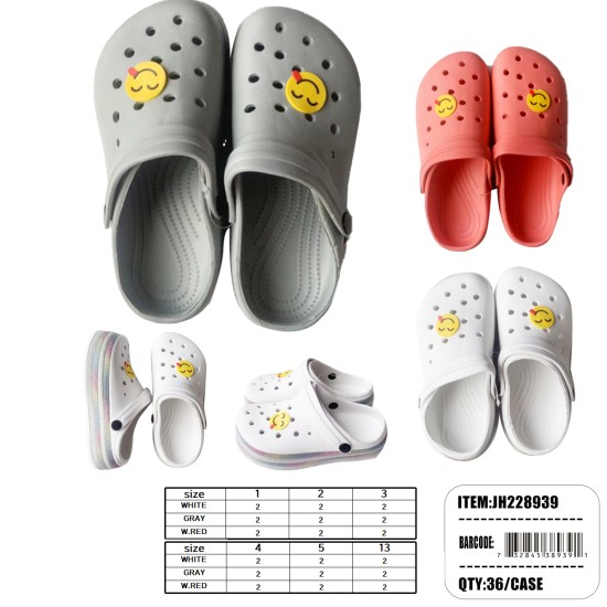 WOMENS CLOG SHOES 3 COLORS 12PC/3BG/36PC/CS