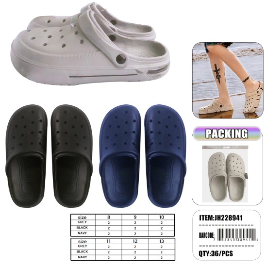 CLOG GARDEN SHOES - MENS SHOES 3 COLORS 36PC/CS