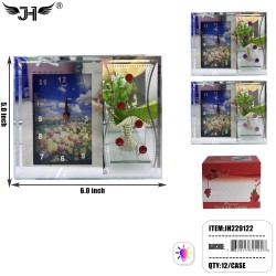 GLASS VASE & CLOCK DECORATION MIX COLOR 12PC/CS