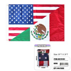 FLAG - 3FTX5FT MEXICO & USA FRIENDSHIP FLAG 6DZ/2BX/12DZ/CS