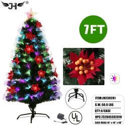 LED CHRISTMAS TREE - 7FT MULTI COLOR LIGHT & FLOWER 4PC/CS