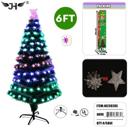 LED CHRISTMAS TREE - 6FT GREEN TREE LIGHT UP 4PC/CS
