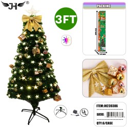 LED CHRISTMAS TREE - 3FT GREEN TREE LIGHT UP 6PC/CS