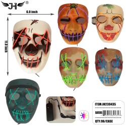 MASK - HALLOWEEN MASK LIGHT UP 6 ASST MIX 8DZ/CS