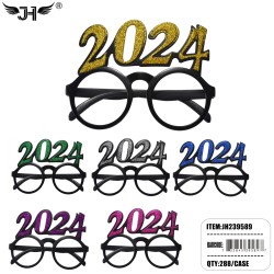 NEW YEAR GLASSES - 2024 CLITTER MIX COLOR 24DZ/CS