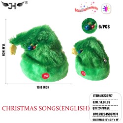 CHRISTMAS HAT - SINGING & DANCING GREEN COLOR 24PC/CS