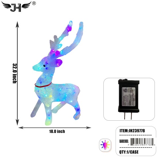 CHRISTMAS DISPLAY LED DECORATION 96 LIGHTS RAINDEER 1PC/CS CHRISTMAS DISPLAY LED DECORATION 96 LIGHTS RAINDEER 1PC/CS
