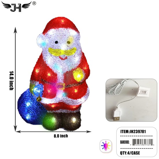 CHRISTMAS DISPLAY LED DECORTATION 30 LIGHTS SANTA 4PC/CS CHRISTMAS DISPLAY LED DECORTATION 30 LIGHTS SANTA 4PC/CS