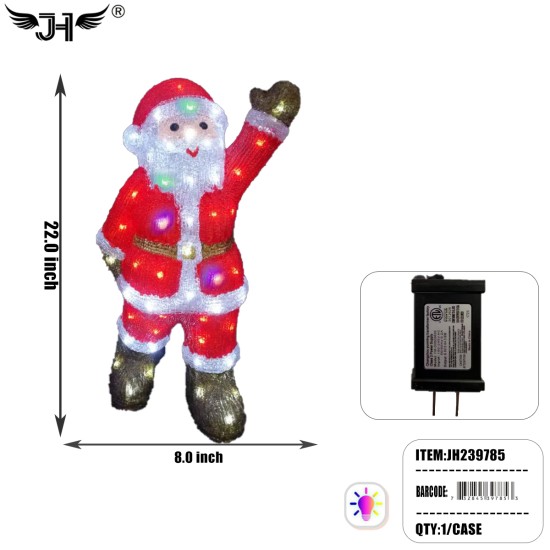 CHRISTMAS DISPLAY LED DECORATION 80 LIGHTS SANTA 1PC/CS CHRISTMAS DISPLAY LED DECORATION 80 LIGHTS SANTA 1PC/CS