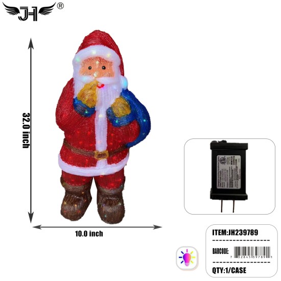 CHRISTMAS DISPLAY LED DECORATION 176 LIGHTS  SANTA 1PC/CS