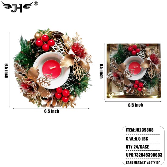 CANDLE - CHRISTMAS DECORATION FLOWER 24PC/CS