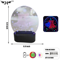 3D OPTICAL ILLUSION NIGHT LAMP - CHRISTMAS BELL 24PC/CS