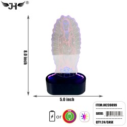 3D OPTICAL ILLUSION NIGHT LAMP -GUADALUPE 24PC/CS