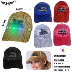 NEW YEAR HAT - LIGHT UP CAP 6DZ/CS