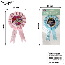 BADGE PIN - BIRTHDAY MIX COLOR 12DZ/CS