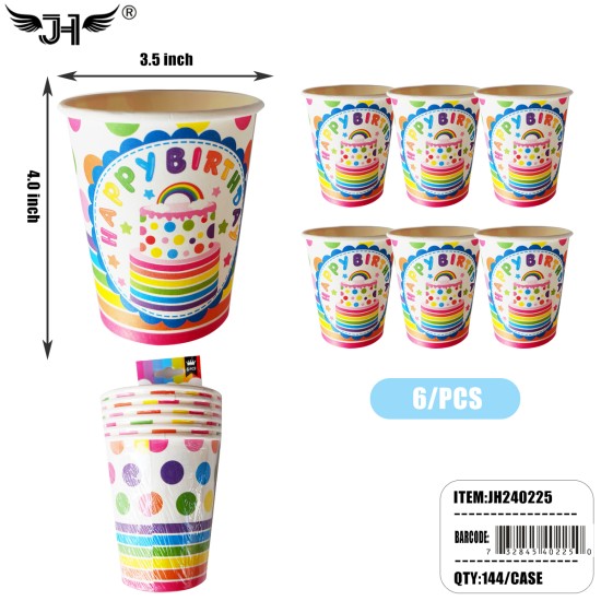 6CT 9OZ BIRTHDAY DESIGN PAPER CUP 12DZ/CS