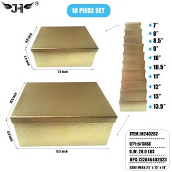 GIFT BOX - RECTANGULAR 10PC SET GOLD COLOR 6PC/CS
