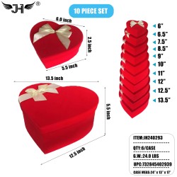 GIFT BOX - BUTTERFLY HEART SHAPE 10PC/SET RED 6SET/CS