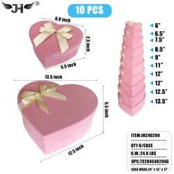 GIFT BOX - BUTTERFLY HEART SHAPE 10PC/SET PINK 6SET/CS