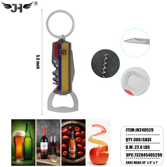 KEY CHAIN - #11 CORKSCREW BOTTLE OPENER ECUADOR 25DZ/CS