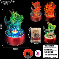 DECORATION - CRYSTAL DRAGON W/ LIGHT UP BASE 12PC/4BX/48PC/CS