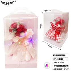 ROSE WITH LED LIGHT IN GIFT BOX 2 COLORS 6PC/2BX/12PC/CS