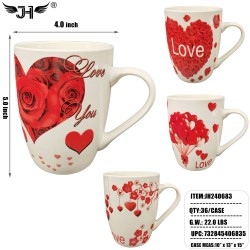 MUG VALENTINE - LOVE DESIGN CUP 4 ASSTS 36PC/CS