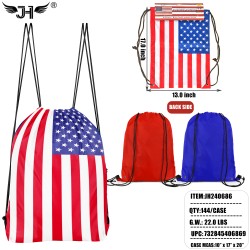 COUNTRY DRAWSTRING BACKPACK - USA  2 COLOR 12DZ/CS