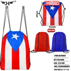COUNTRY DRAWSTRING BACKPACK - PUERTO RICO  2 COLOR 12DZ/CS
