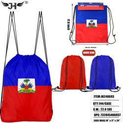 COUNTRY DRAWSTRING BACKPACK - HAITI  2 COLOR 12DZ/CS