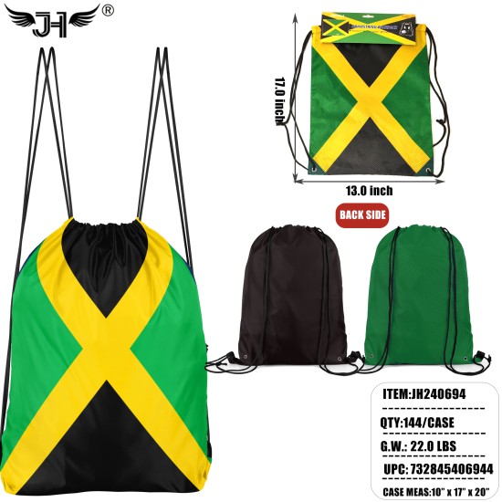 Country Drawstring Backpack Jamaica 2 Color 12dz Cs