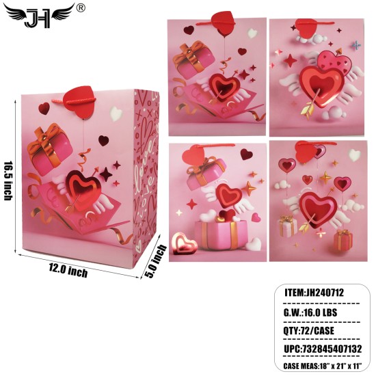 VALENTINE GIFT BAG - #4 SIZE L 16.5