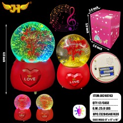 CRYSTAL SNOW GLOBE - HAPPY VALENTINE 12PC/CS