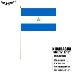 FLAG - NICARAGUA ON STICK 12