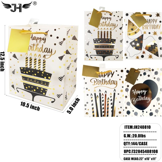 BIRTHDAY GIFT BAG - #3 SIZE M 12.5