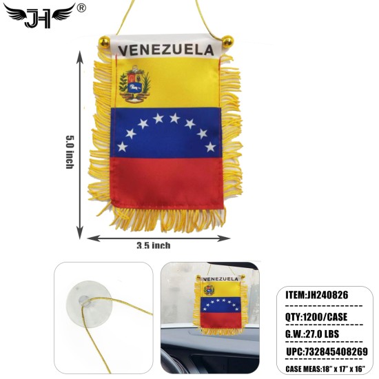 WINDOW HANGING FLAG - VENEZUELA 50DZ/2BX/100DZ/CS